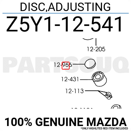 Z5Y112541 Genuine Mazda DISC,ADJUSTING Z5Y1-12-541