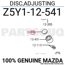 Z5Y112541 Genuine Mazda DISC,ADJUSTING Z5Y1-12-541