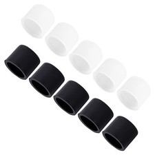 10 Pcs Silicone RCA Anti Dust Plug-Female Connector Duct Cap Set, Black Clear