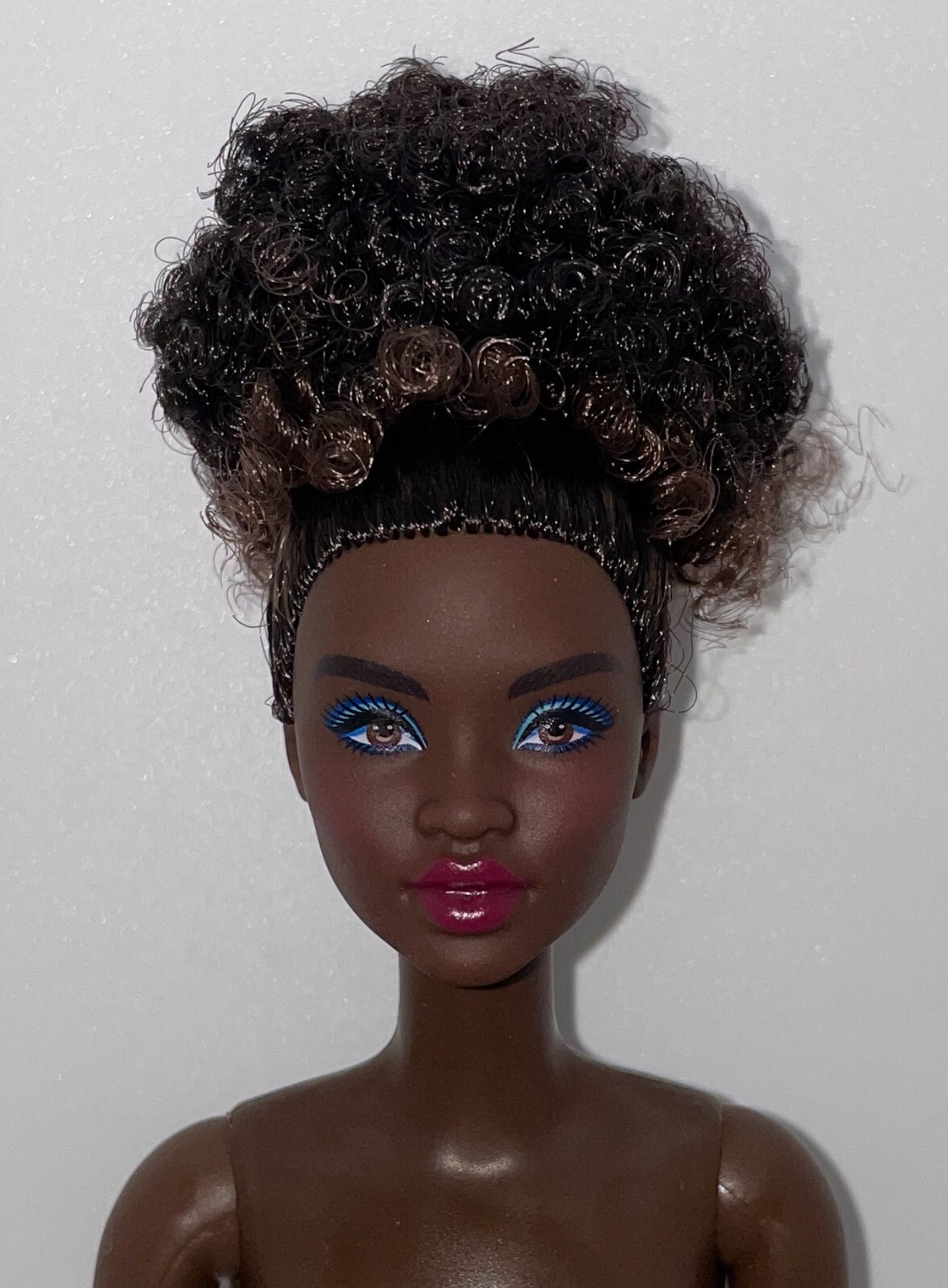 Barbie Made to Move Signature Looks Model #14 Nude AA Brunette Updo Elle Doll