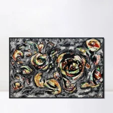Framed Canvas Ocean Greyness by Jackson Pollock Giclee Print Wall Art 28"x40"
