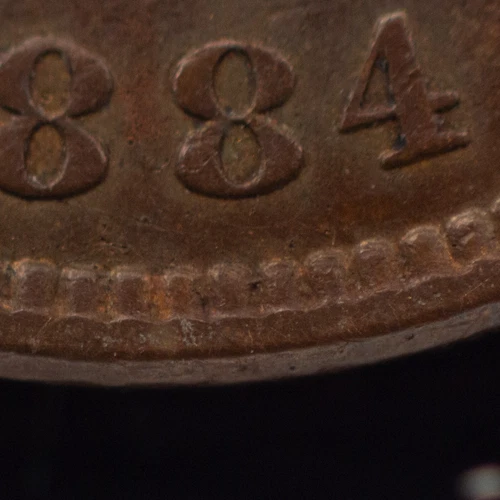 1884 Indian Head Cent, MPD FS-401 S-1, Date in Denticles, NGC AU50, Variety A35