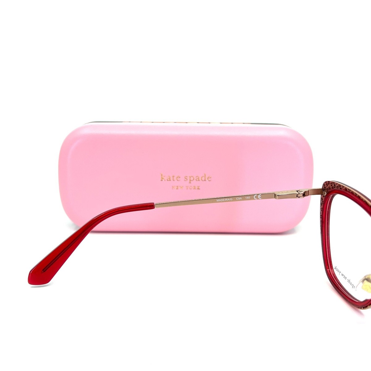Kate Spade EYEGLASSES KSMADEIRA-C9A-51 New with case Kate Spade MADEIRA/G C9A Eyeglasses Gold Red Womens Cat Eye  main image 3