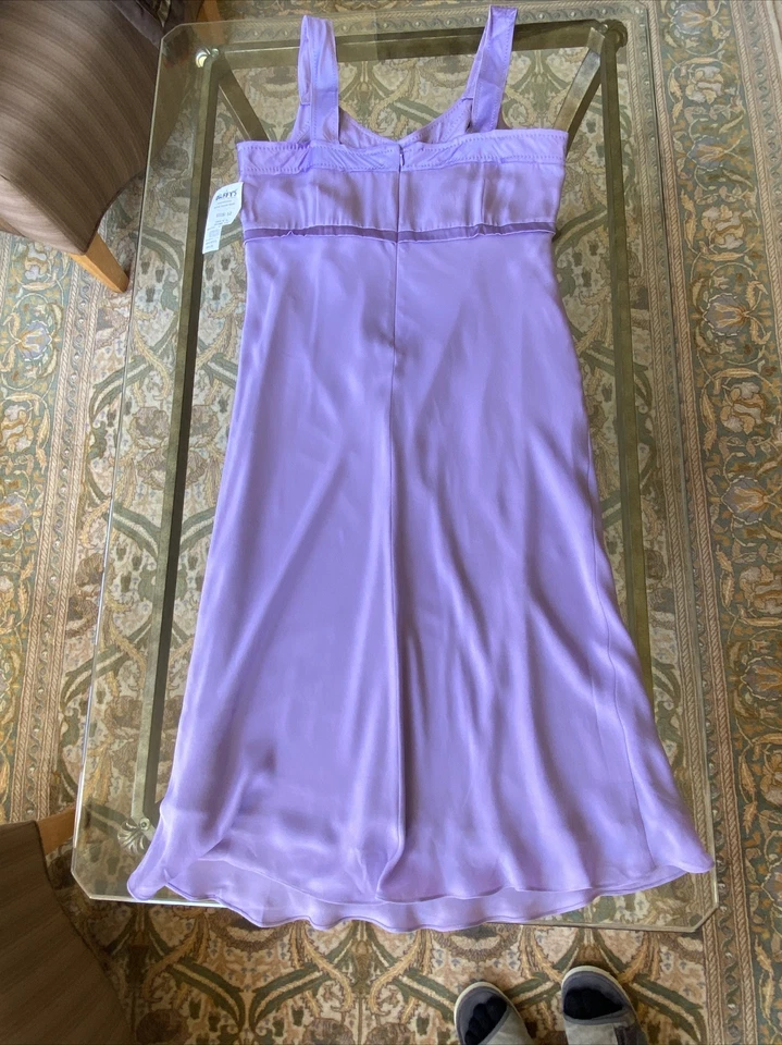 Marina Rinaldi Max Mara Silk Chiffon Crystal Neck Bow Coquette Dress Size 17 12 - Image 2 of 4