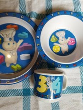 Pillsbury Doughboy 3 pc. Child's dish set plate bowl cup 2000