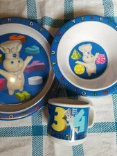Pillsbury Doughboy 3 pc. Child's dish set plate bowl cup 2000 