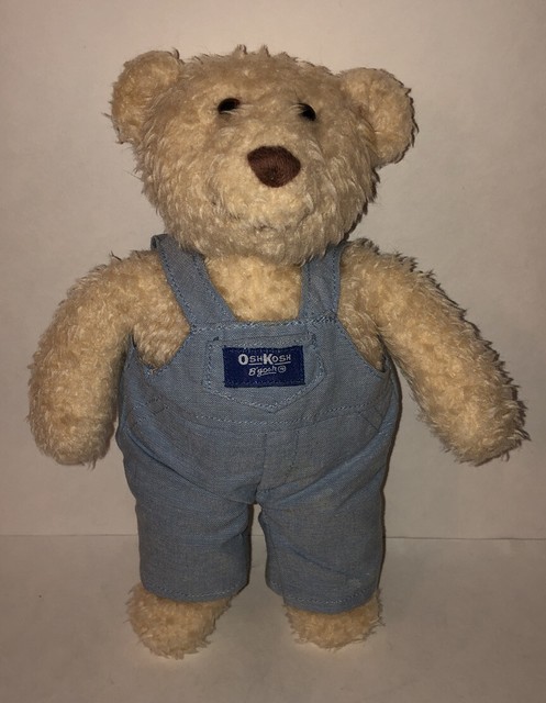 teddy bear in overalls