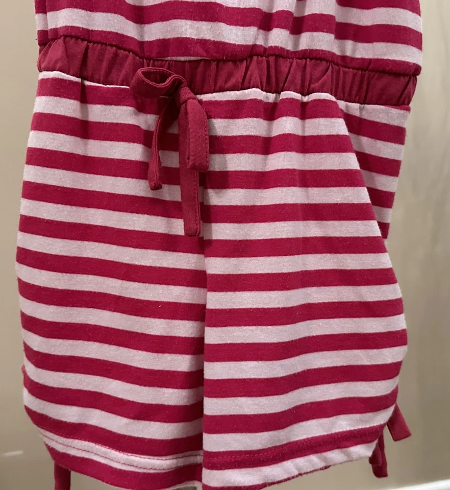 Mameluco a Rayas Rosa Casa de Muñecas Niñas - Pantalones Cortos Ajustados Cintura Elástica con Volantes Volantes Foto 3 de 4