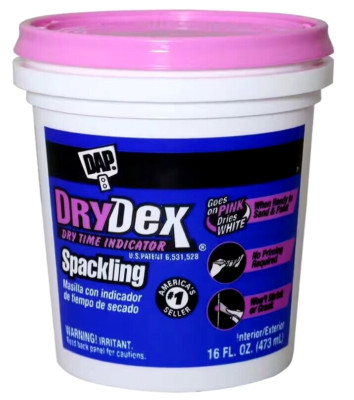 DAP DryDex Dry Time Indicator Spackling, Goes On Pink Dries White - 16 oz.
