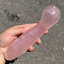 7" TOP Natural rose quartz Massage stick quartz crystal Wand reiki healing 1pc