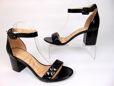 CL by Laundry Jody Block Heels Dress Sandal, Women's Size M, Black  Patent