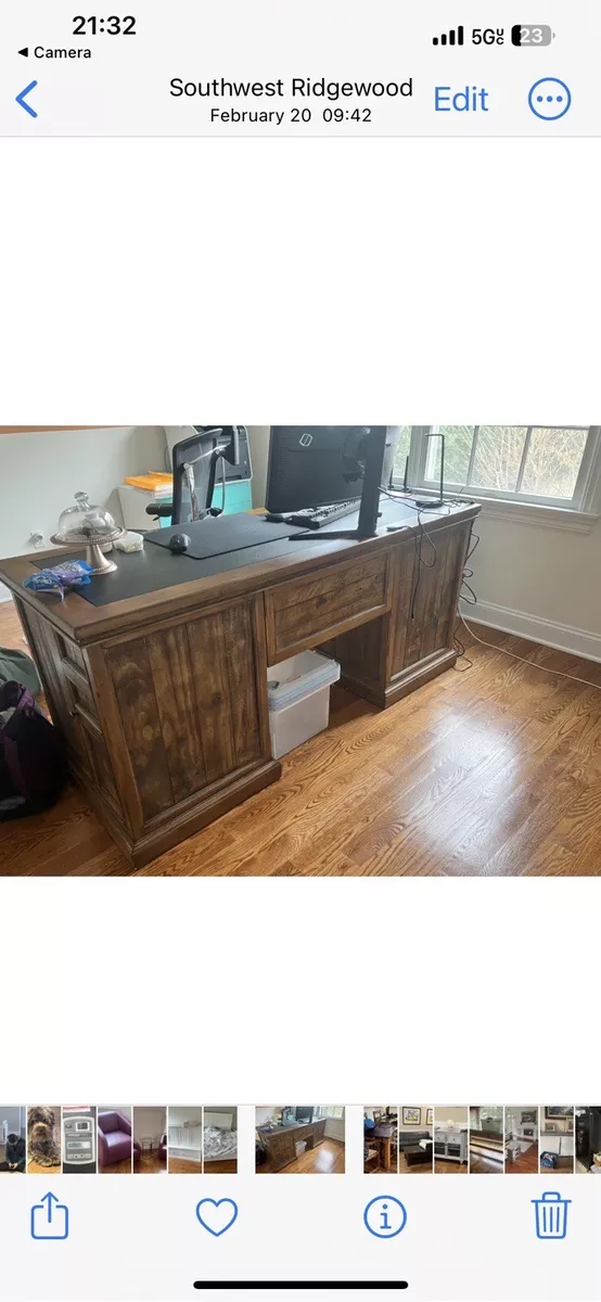 Pottery barn wood computer desk deals