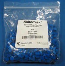 FISHERBRAND MICROCENTRIFUGE BLUE TUBE CAPS X500 NEW OLD STOCK FREE SHIPPING