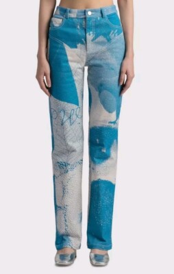 Paloma Wool Blue Visionaire Straight Leg Pants Womens Sz 42/US 10