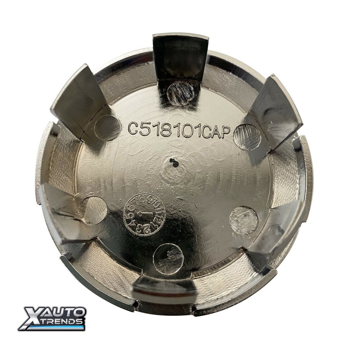 Ruff Racing R944 Chrome Ring Black Logo Snap In Center Cap