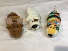 Flip A Zoo Plush, Lot of 3 Mini Animals, Moose/Skunk, Dog/Duck, Tiger/Turtle
