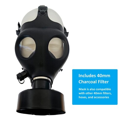 KYNG Gas Mask Face Respirator Mask w/Charcoal 40mm FILTER/HOSE