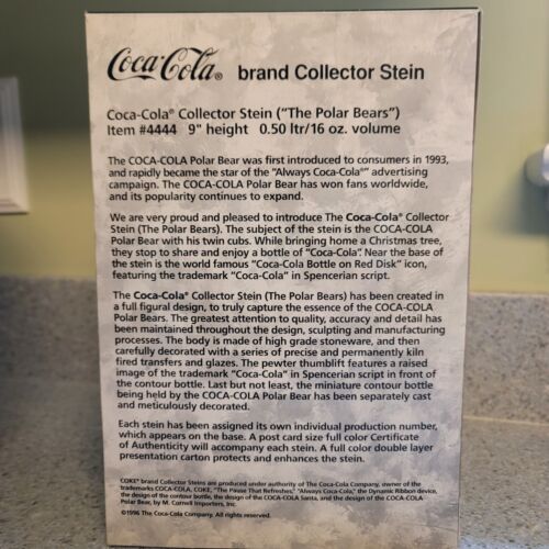 Vintage Coca Cola Polar Bear Stein with Lid And Original Box - Picture 8 of 8