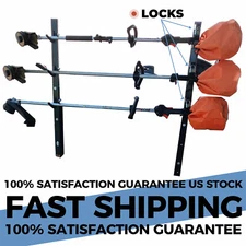 3-Place Weeder Trimmer Rack Holder For Open Landscape Trailer Lockable