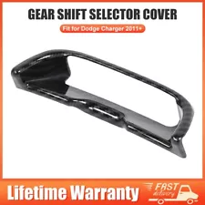 👍For Dodge Charger 2011+Carbon Fiber Consol Storage Armrest Box Lock Trim Cover