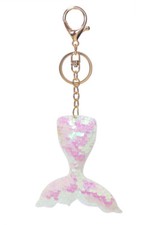 Mermaid Tail Keychain Glitter Sequin Pink Key Chain