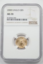 2000 $5 Gold Eagle AGW 1/10oz NGC MS70 #0012 combine shipping*SFCOIN 3213.20 per troy oz