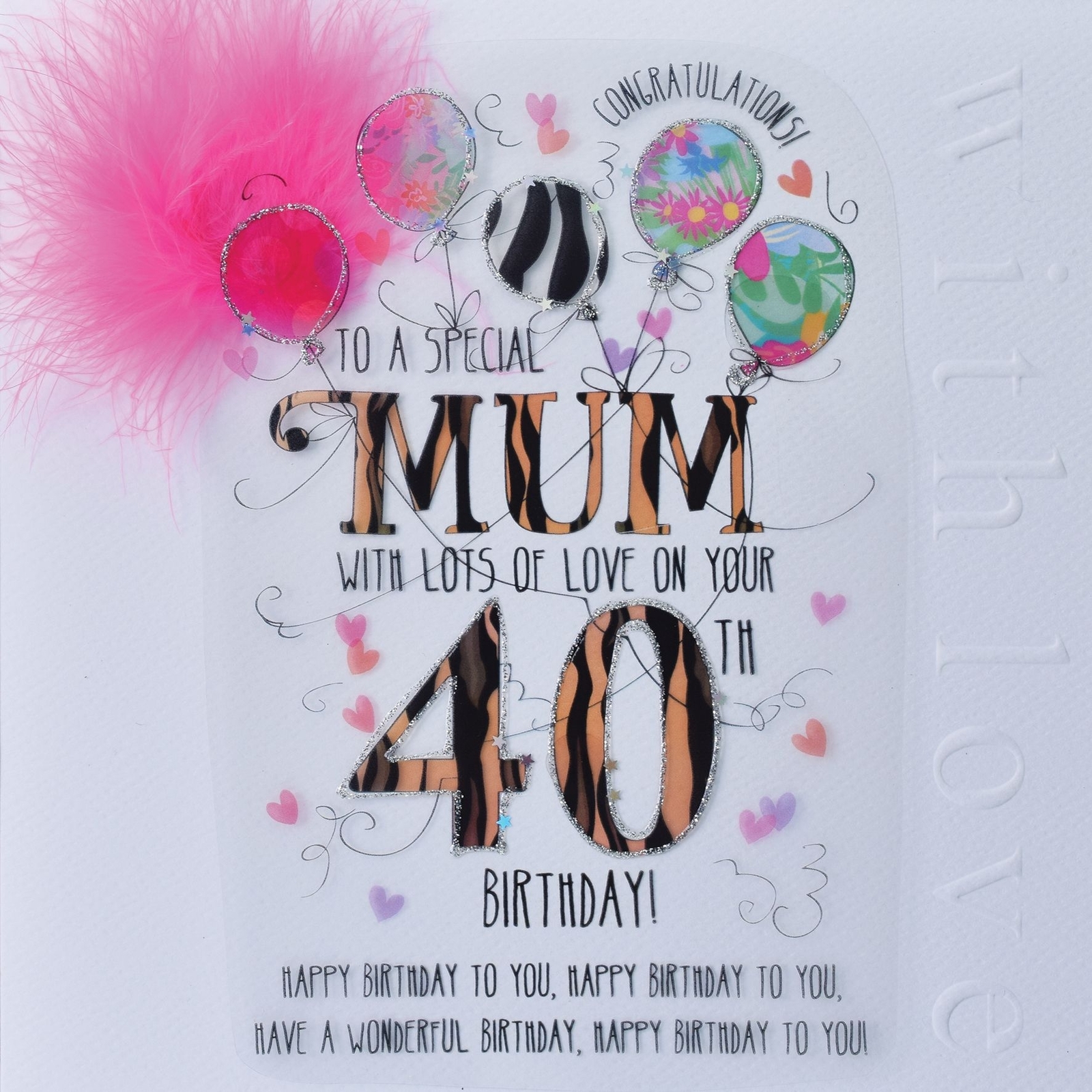 Wendy Jones-Blackett Mum 40th Birthday Card – Handmade Milestone Cards