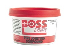 Boss White Jointing Compound 400g Tub for Hot & Cold Water (Non Potable)