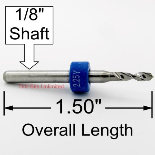 0,089 Zoll 2,25 mm #43 FÜNF STCK. Premium Hartmetall Bohrer 1/8 Zoll Schaft Schaft CNC R/S - Bild 3 von 5