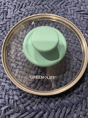 Green + Life Glass Replacement Sauce Pan Pot Lid 5 3/4  OD 5 3/8  ID Turquoise