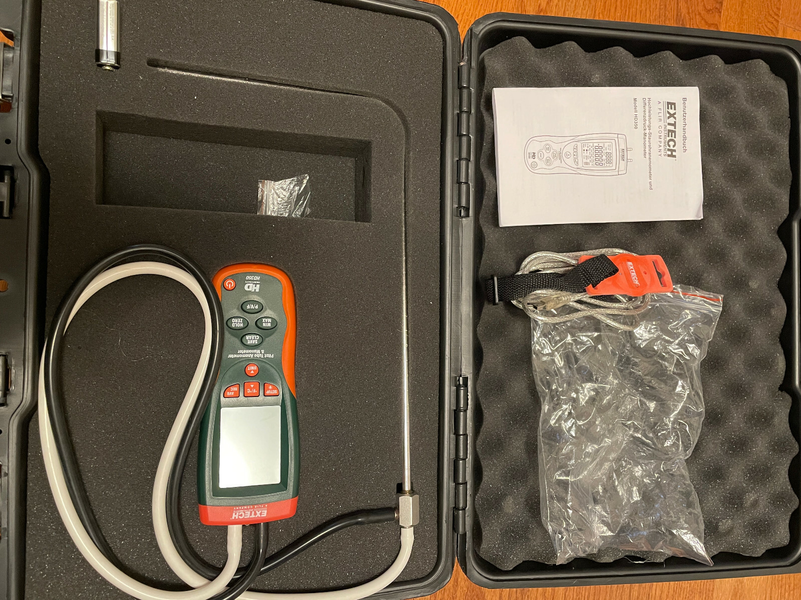 Extech HD350 Heavy Duty Pitot Tube Anemometer & Differential Pressure