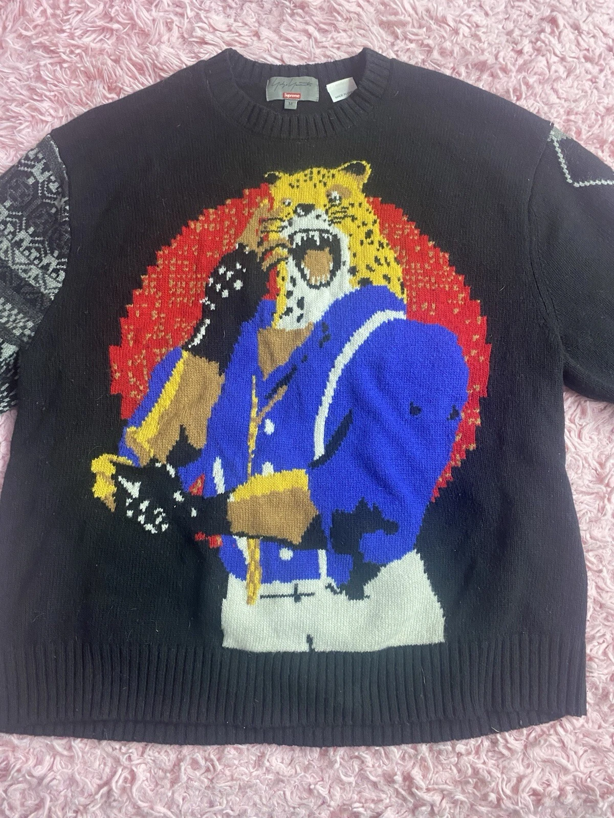 Pull homme neuf avec étiquette Supreme Yohji Yamamoto noir marqueterie Tekken tricot DS AUTHENTIQUE