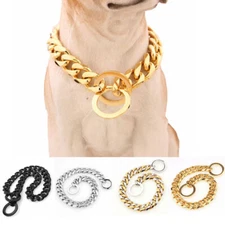 15mm Large Dog Pet P Choke Chain Stainless Steel Training Pit Bull Collars