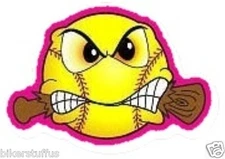 SOFTBALL FAST-PITCH BITING BAT HELMET STICKER HARD HAT STICKER LAPTOP STICKER 