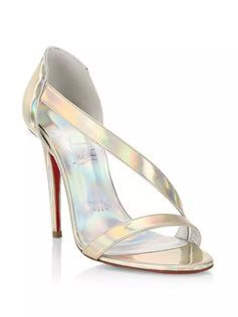 Christian Louboutin ASTRIDAL 100 Iridescent Patent Heels Sandals Shoes 875