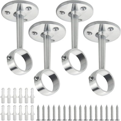 4 Stück Duschvorhangstange Halterung Deckenhalterung Stangenhalter 1 Zoll Durchmesser Metall