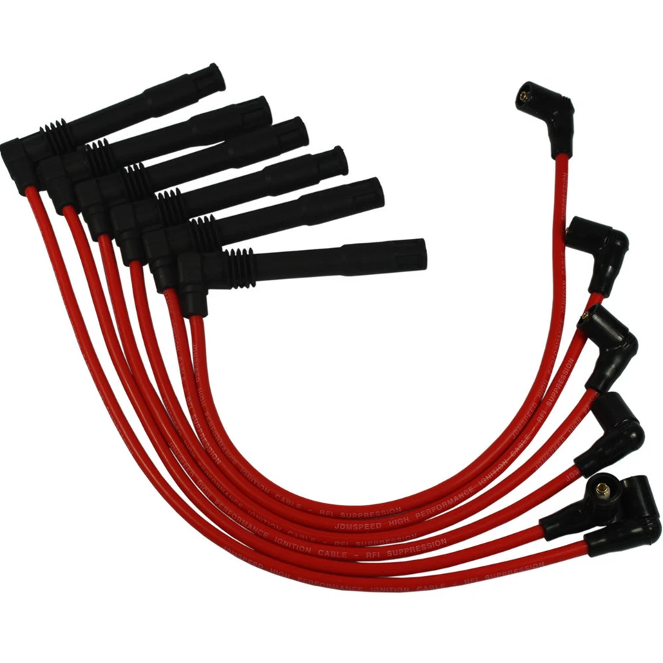 Juego de cables de bujía JDMSPEED rojo para Volkswagen Passat Audi A4 A6 2,8 L 671-6165 Foto 2 de 4