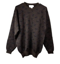 Vintage 80s 90s Tricots St. Raphael Size Medium 100 Wool Sweater Paisley