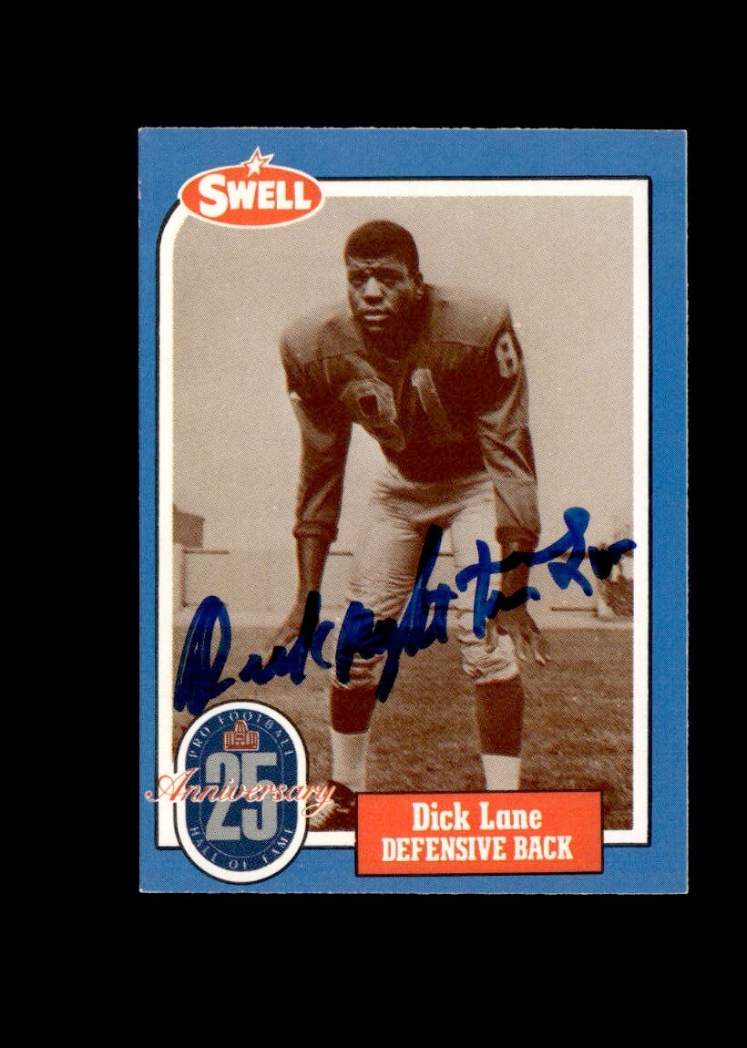 Dick Lane 1988 Swell Greats authentic autographed card