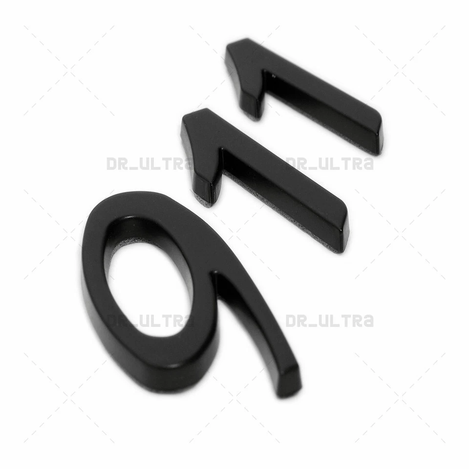 Nuevo aspecto negro 911 logotipo letras parachoques trasero insignia puerta levadiza emblema cubierta tapa Foto 4 de 4