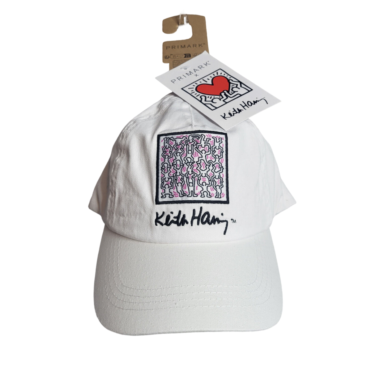 Keith Haring Ladies Baseball Cap One Size White Art Womens Festival Primark