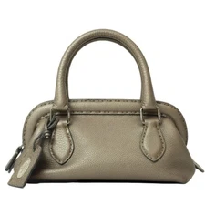 FENDI SELLER Mini Handbag Stitched Doctor Bag Beige 8BN128 Women's Leather Small