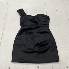 Fashion Nova Black Isabella One Shoulder Satin Mini Dress Women's Size Medium