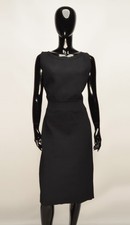 Prada Milano Black Sleeveless Sheath Minimalist Midi Dress Size IT46