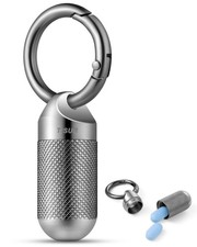 Titanium Keychain Pill Holder Small Metal Pill Case, Pill Organizer Portable ...