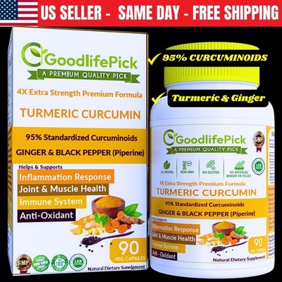 Best Turmeric Curcumin with 95% Curcumid, Ginger & Black Pepper 90ct