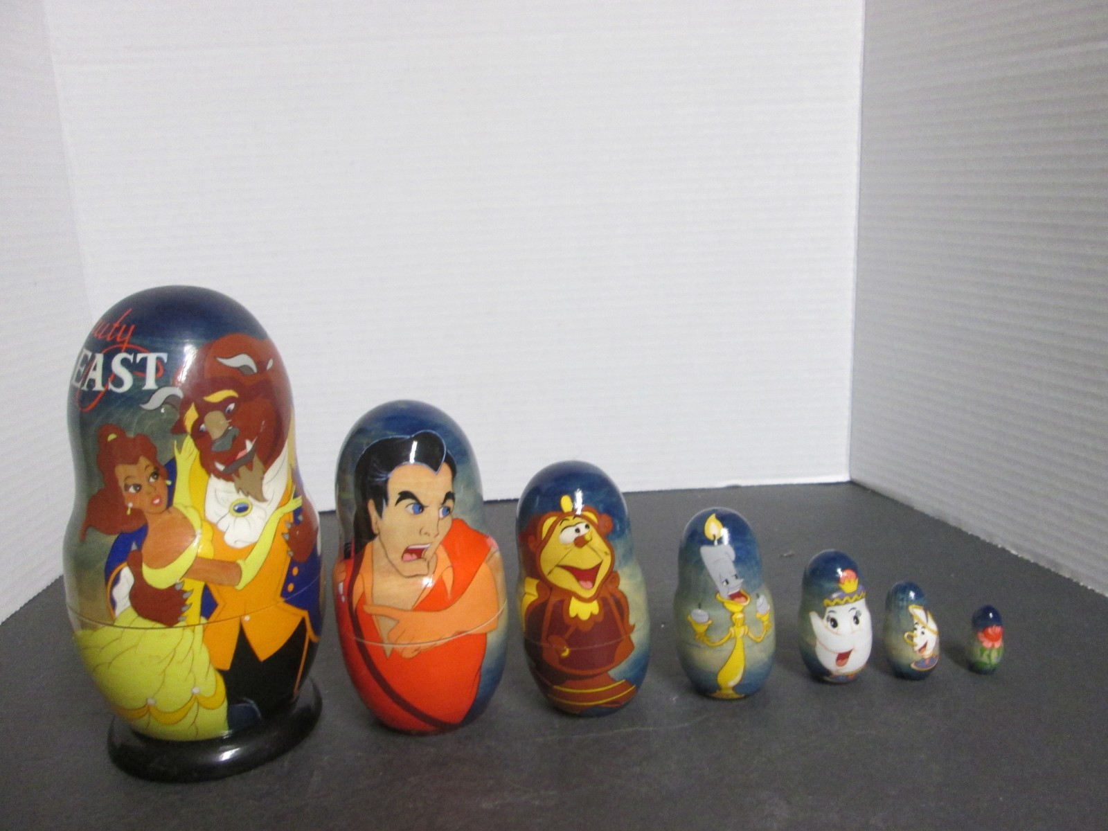 Disney Beauty and the Beast Russian Nesting Doll Set &ndash; Hand Painted, 7 Pieces