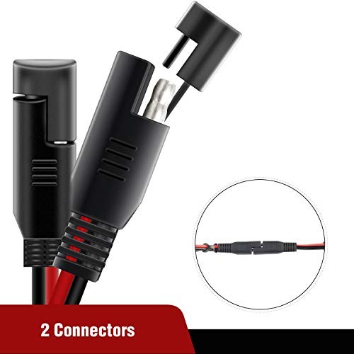  2PCS 12FT SAE to SAE Extension Cable 16AWG 2 Pin 2Pcs 12FT SAE Extension Cable