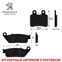 Satz BremsbelÄGe Vorne UND Hinten Peugeot Satelis 125 2004 2005