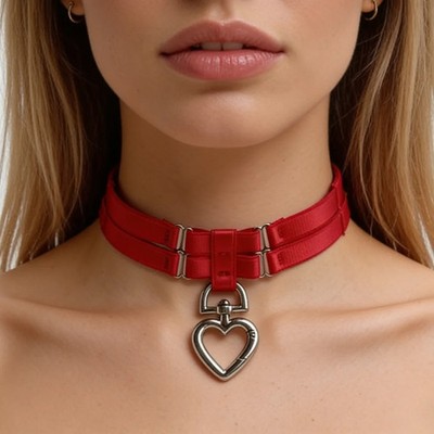 Women Colorful Tie Neck Ring Large Circle Heart Geometric Shape Accessory Belt
